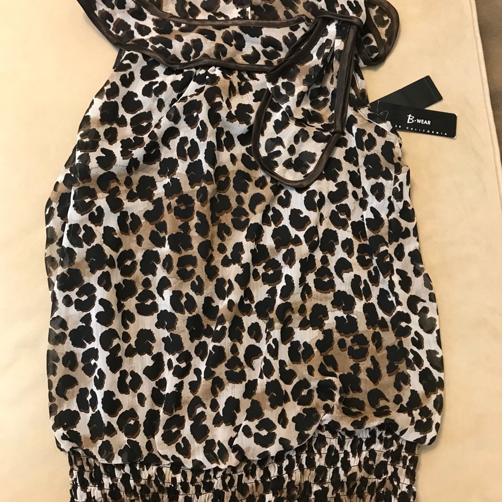 B•wear - Byer California  Brown & Black Leopard Print Lined Top
